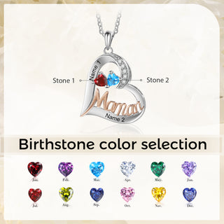 Custom Heart Necklace with Mama