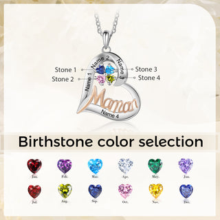 Custom Heart Necklace with Mama