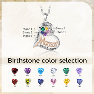 Custom Heart Necklace with Mama
