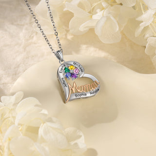 Custom Heart Necklace with Mama
