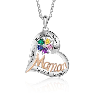 Custom Heart Necklace with Mama