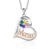Custom Heart Necklace with Mama