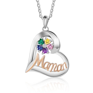 Custom Heart Necklace with Mama