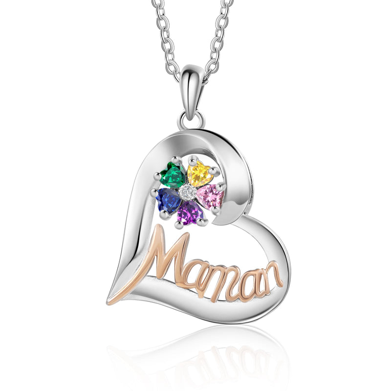 Custom Heart Necklace with Mama