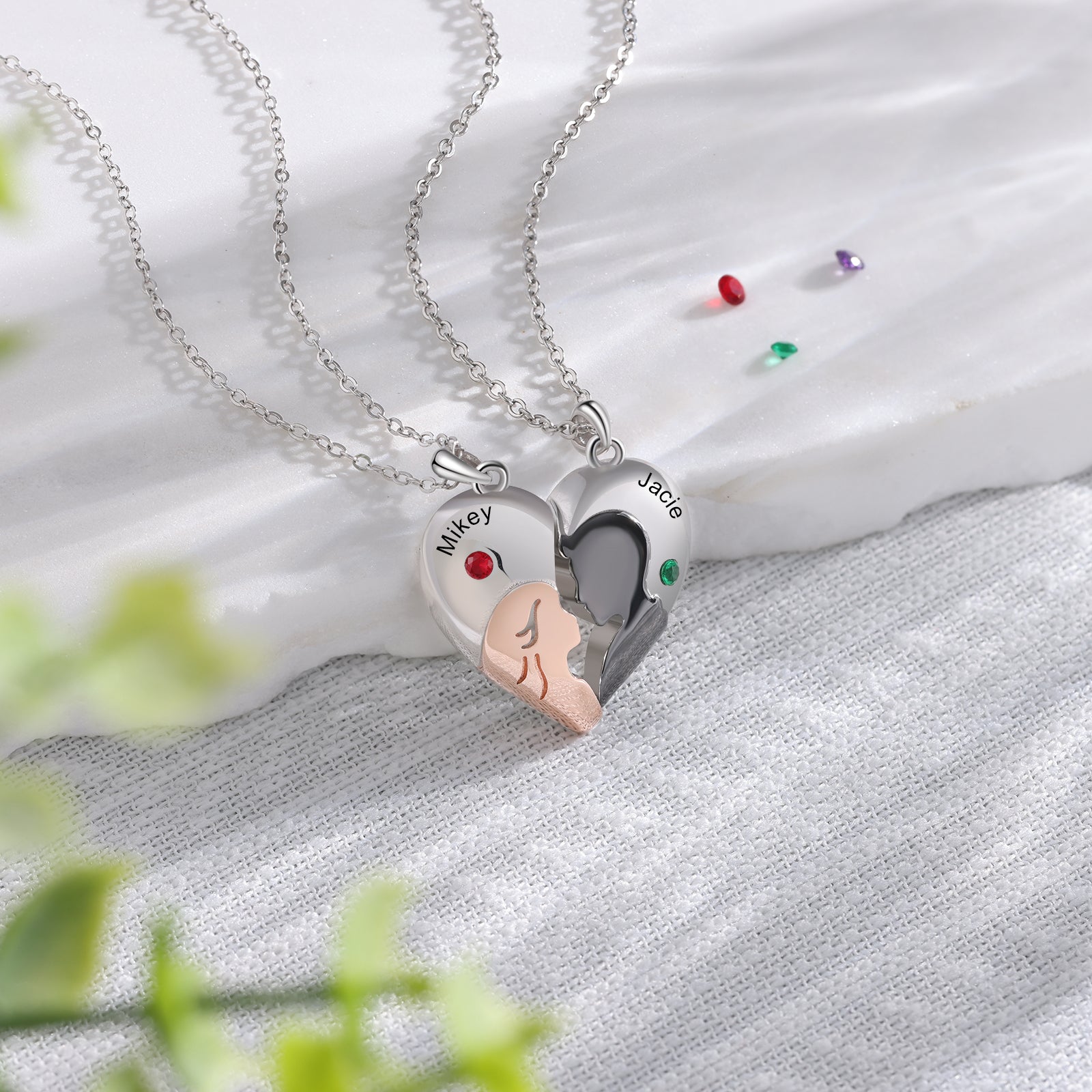 Custom Heart Broken Couple Bracelet