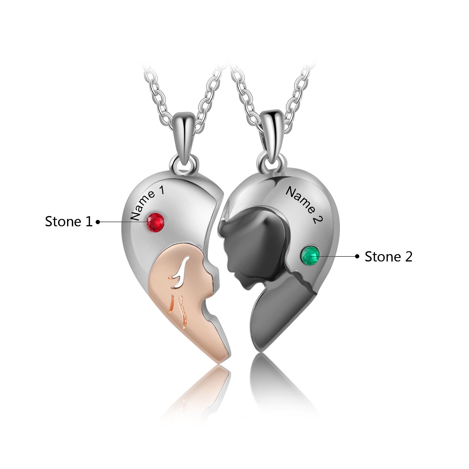 Custom Heart Broken Couple Bracelet