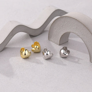 925 Sterling Silver Heart Shaped Earrings