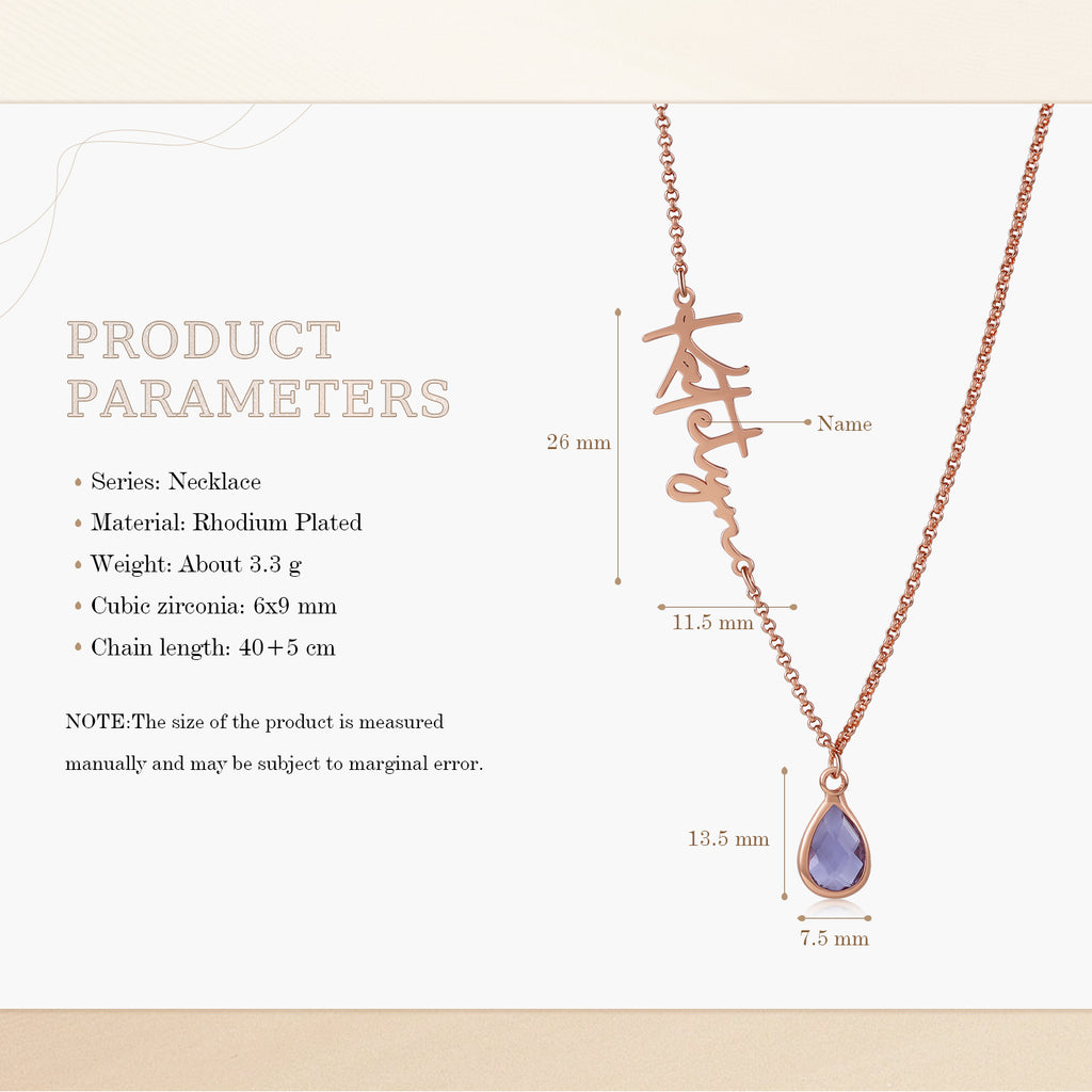 Custom Birthstone Drop Necklace
