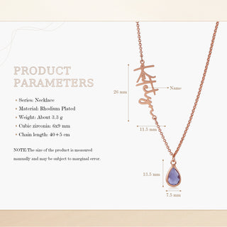 Custom Birthstone Drop Necklace