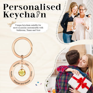 Custom Birthstone Keychain