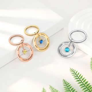 Custom Birthstone Keychain