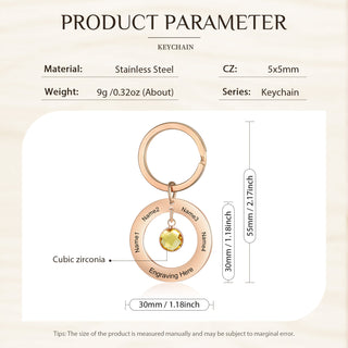 Custom Birthstone Keychain