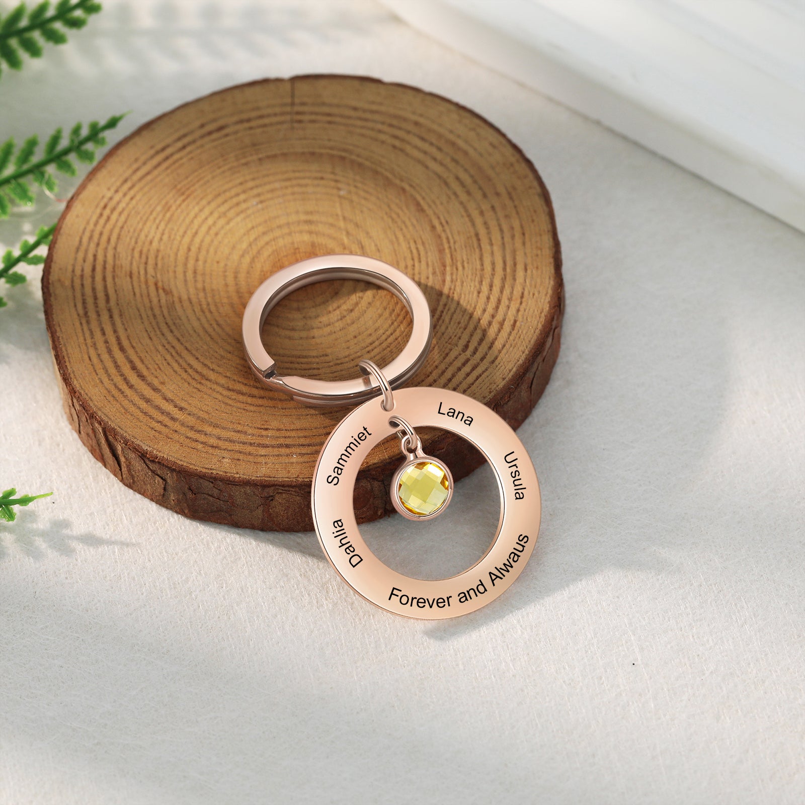 Custom Birthstone Keychain