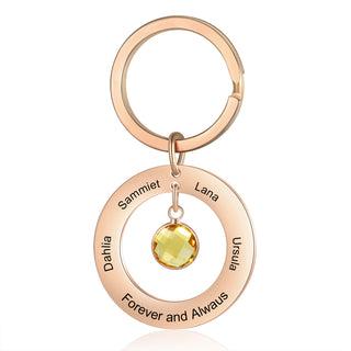 Custom Birthstone Keychain