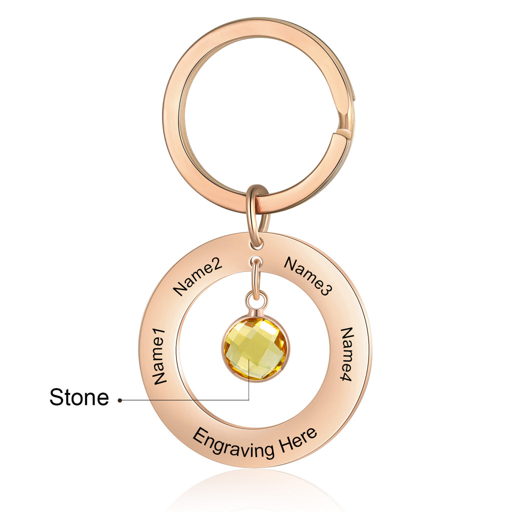 Custom Birthstone Keychain