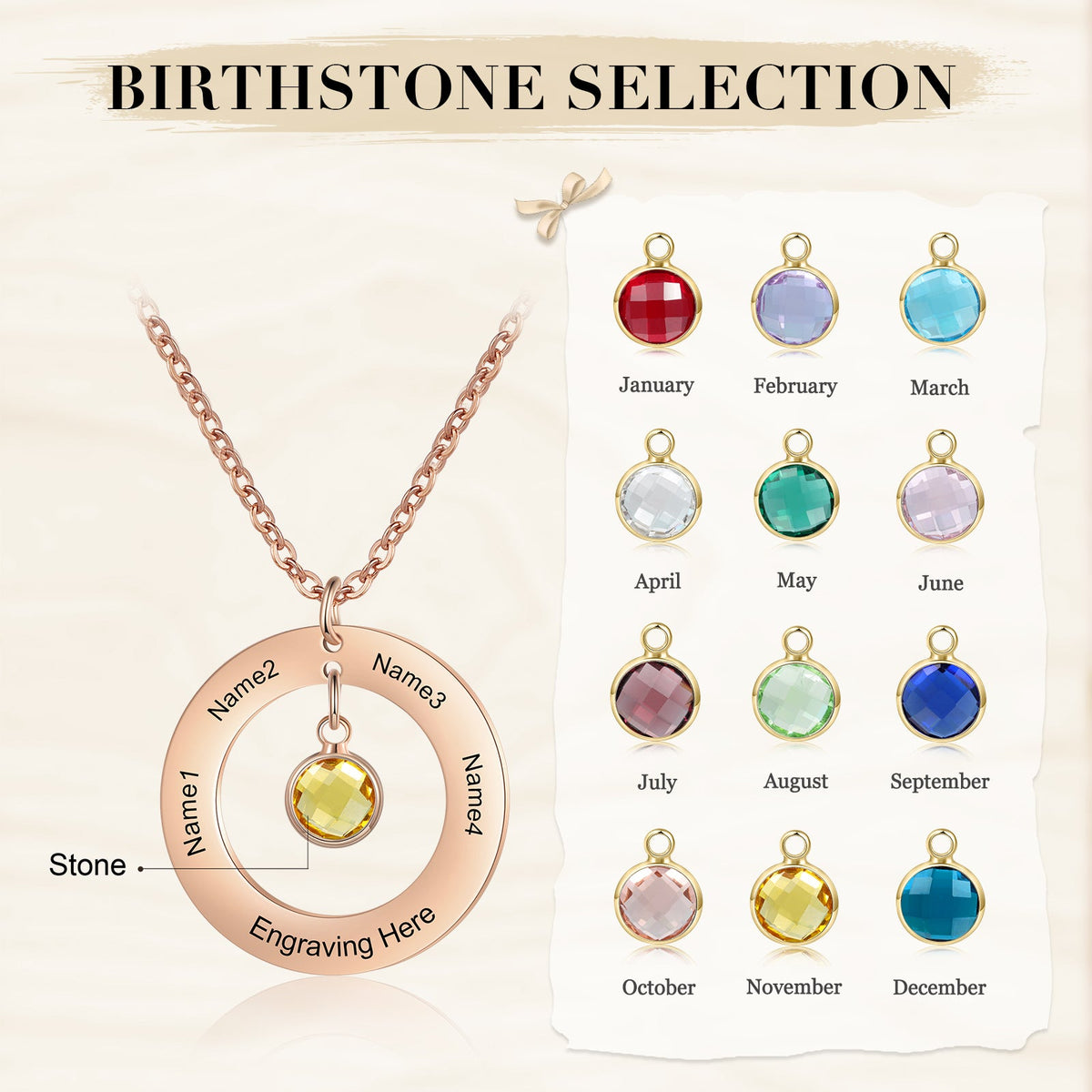 Custom Birthstone Necklace