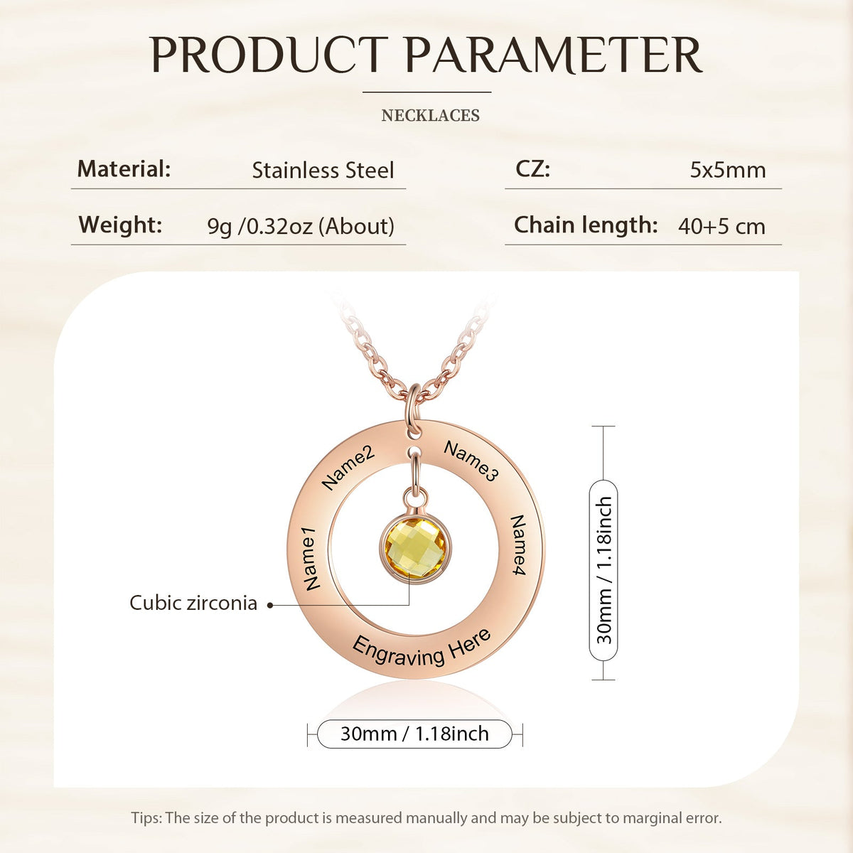 Custom Birthstone Necklace