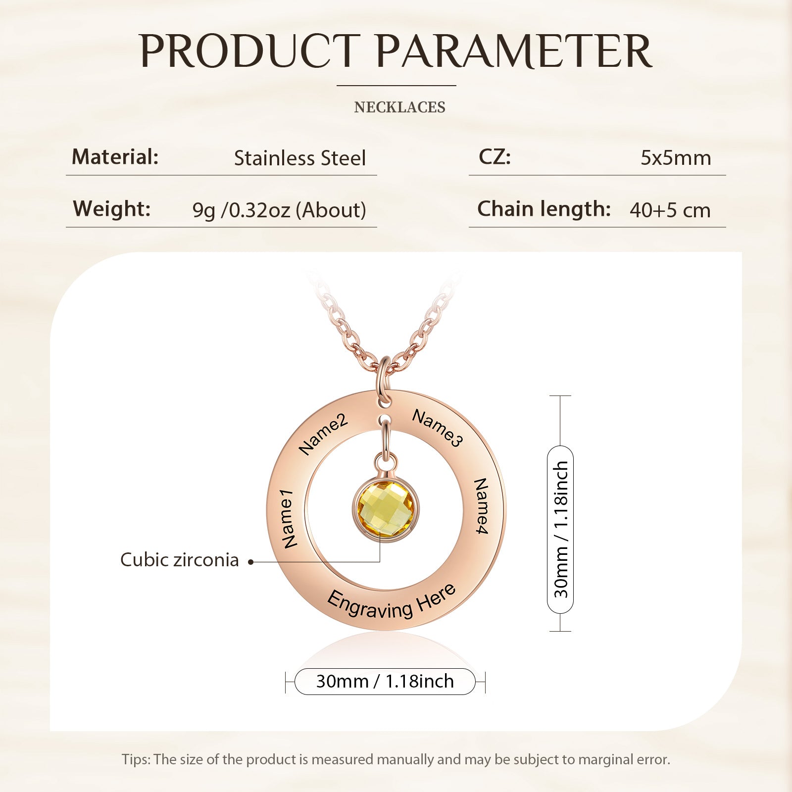Custom Birthstone Necklace