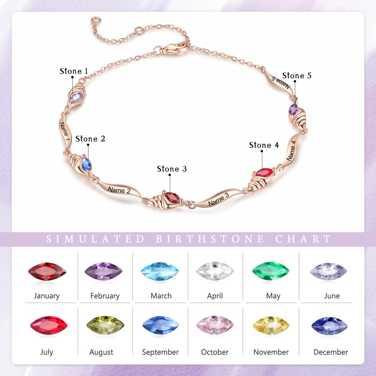 Custom Birthstone Bracelet