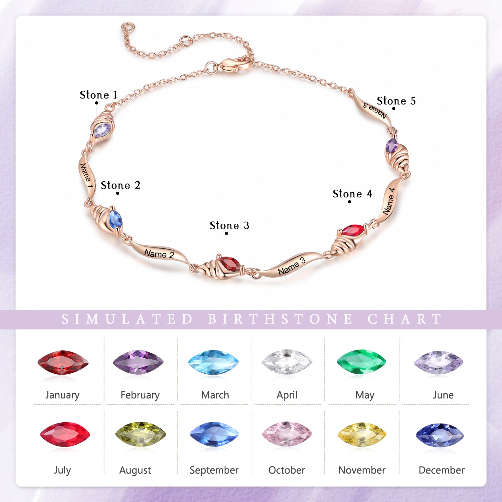 Custom Birthstone Bracelet