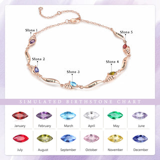 Custom Birthstone Anklet