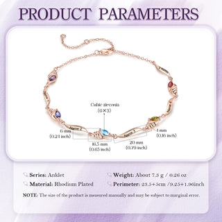 Custom Birthstone Anklet