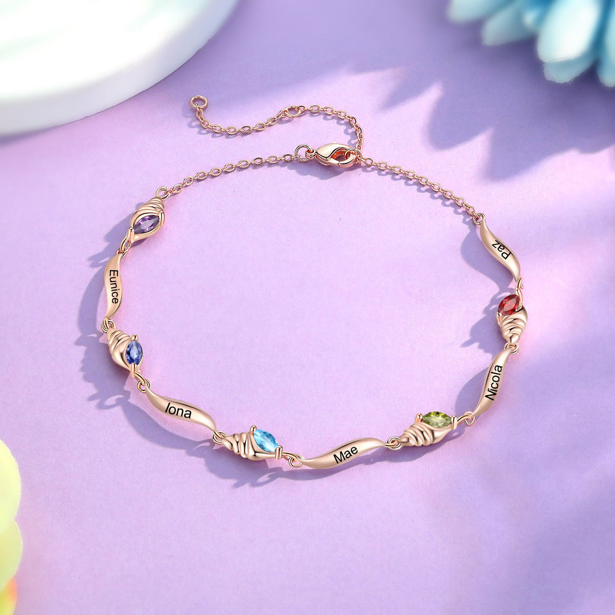 Custom Birthstone Anklet