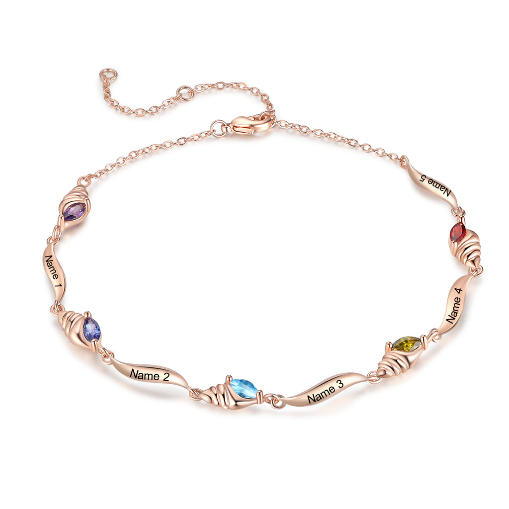 Custom Birthstone Anklet
