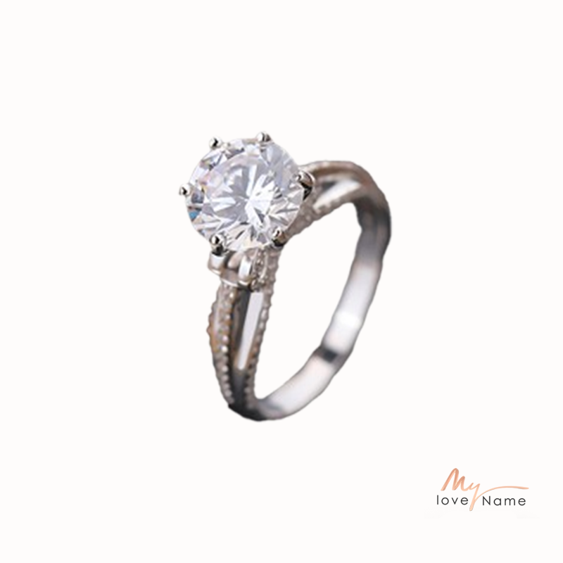 925 Sterling Silver Moissanite Ring