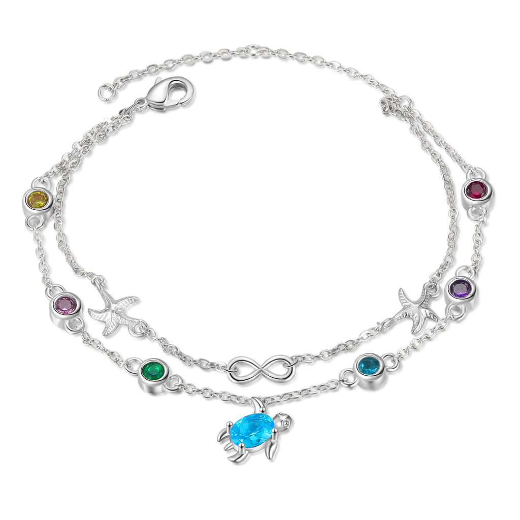 Custom Birthstone Turtle Bracelet