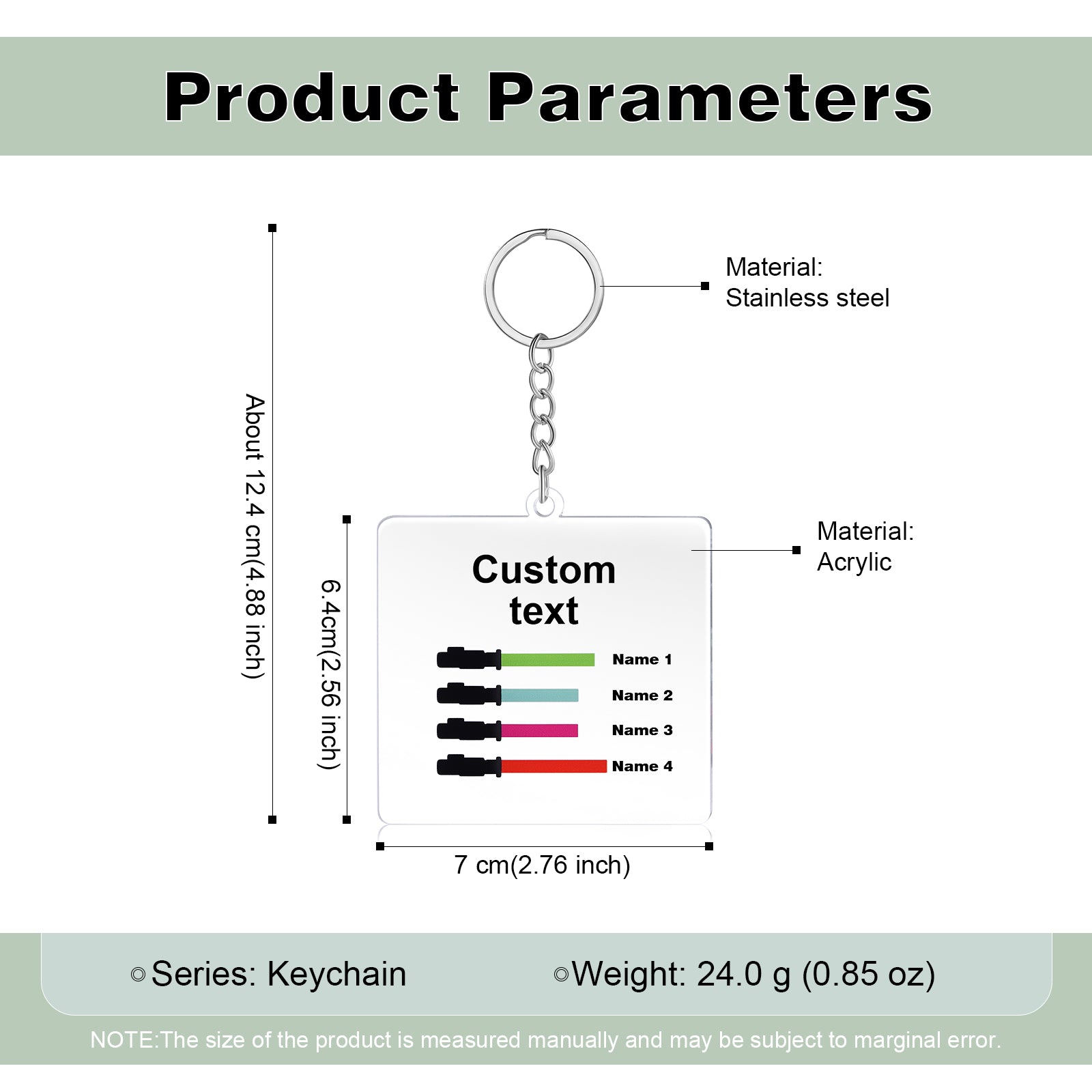 Custom Square Keychain