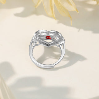 Custom Heart Birthstone Ring