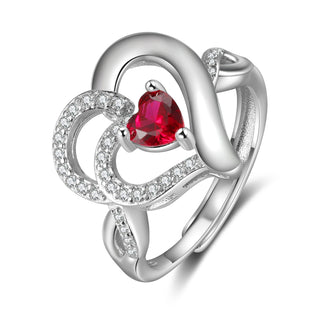 Custom Heart Birthstone Ring