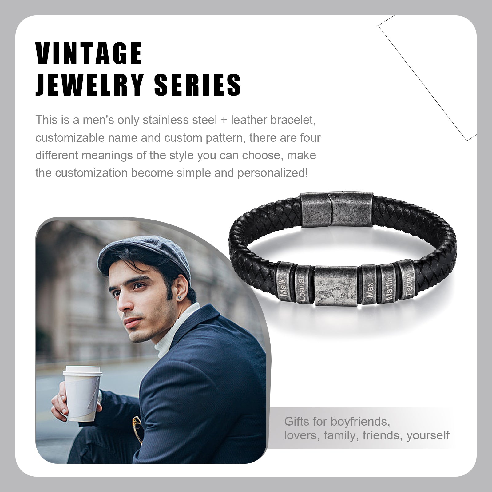 Custom Name Photo Bracelet