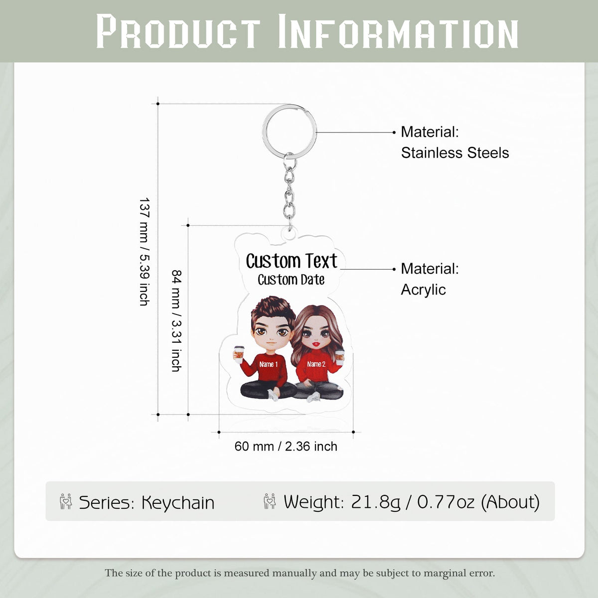 Custom Couple Keychain