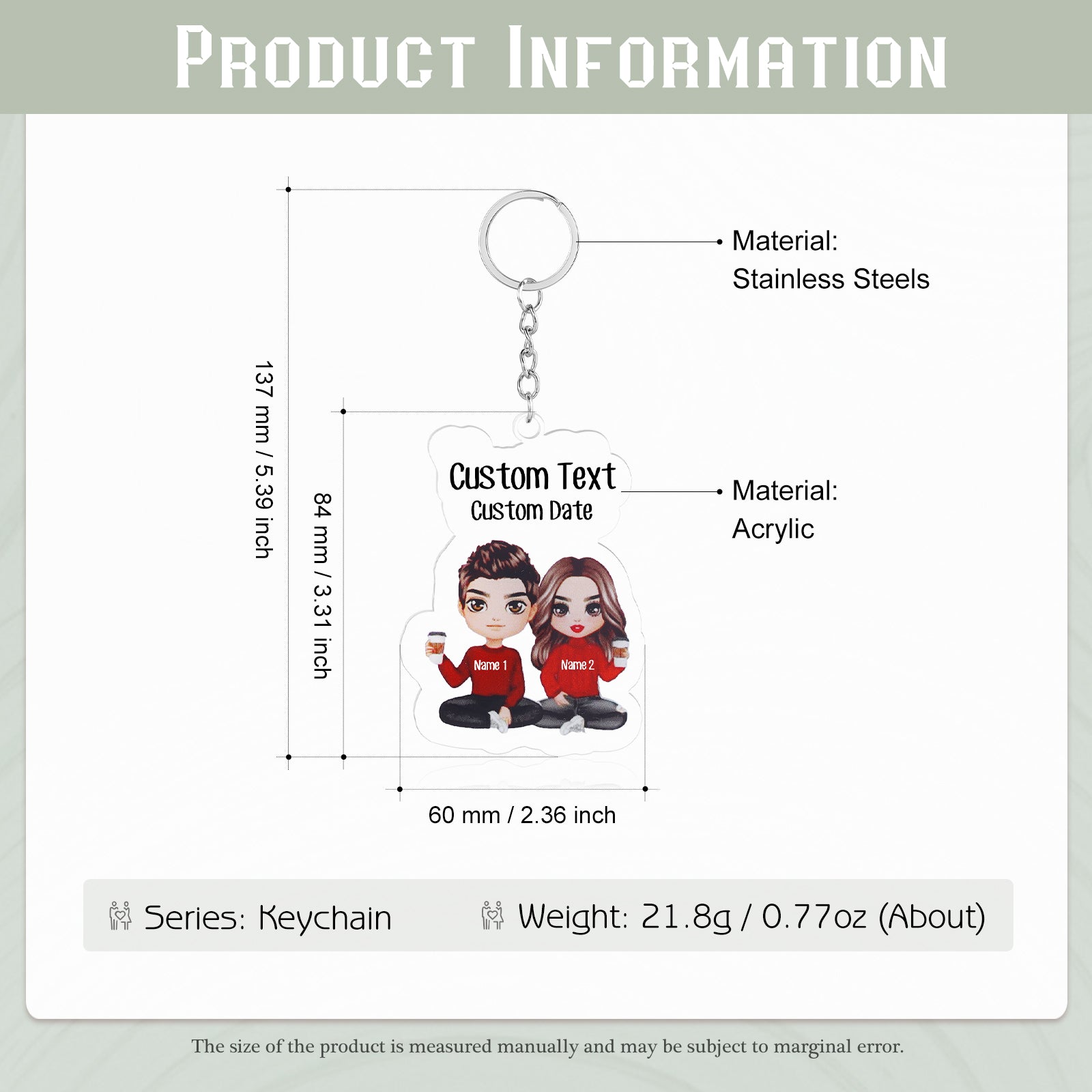 Custom Couple Keychain