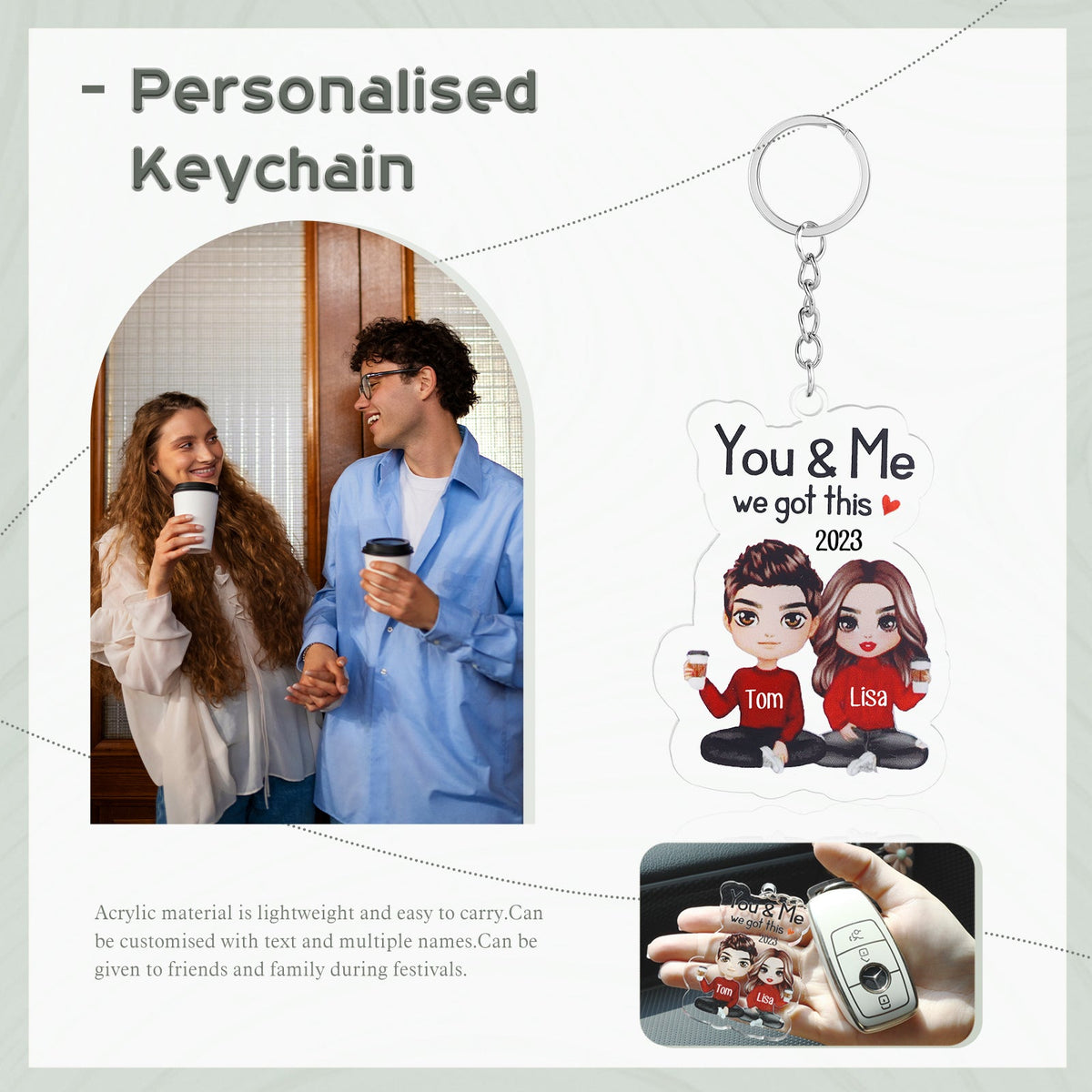 Custom Couple Keychain