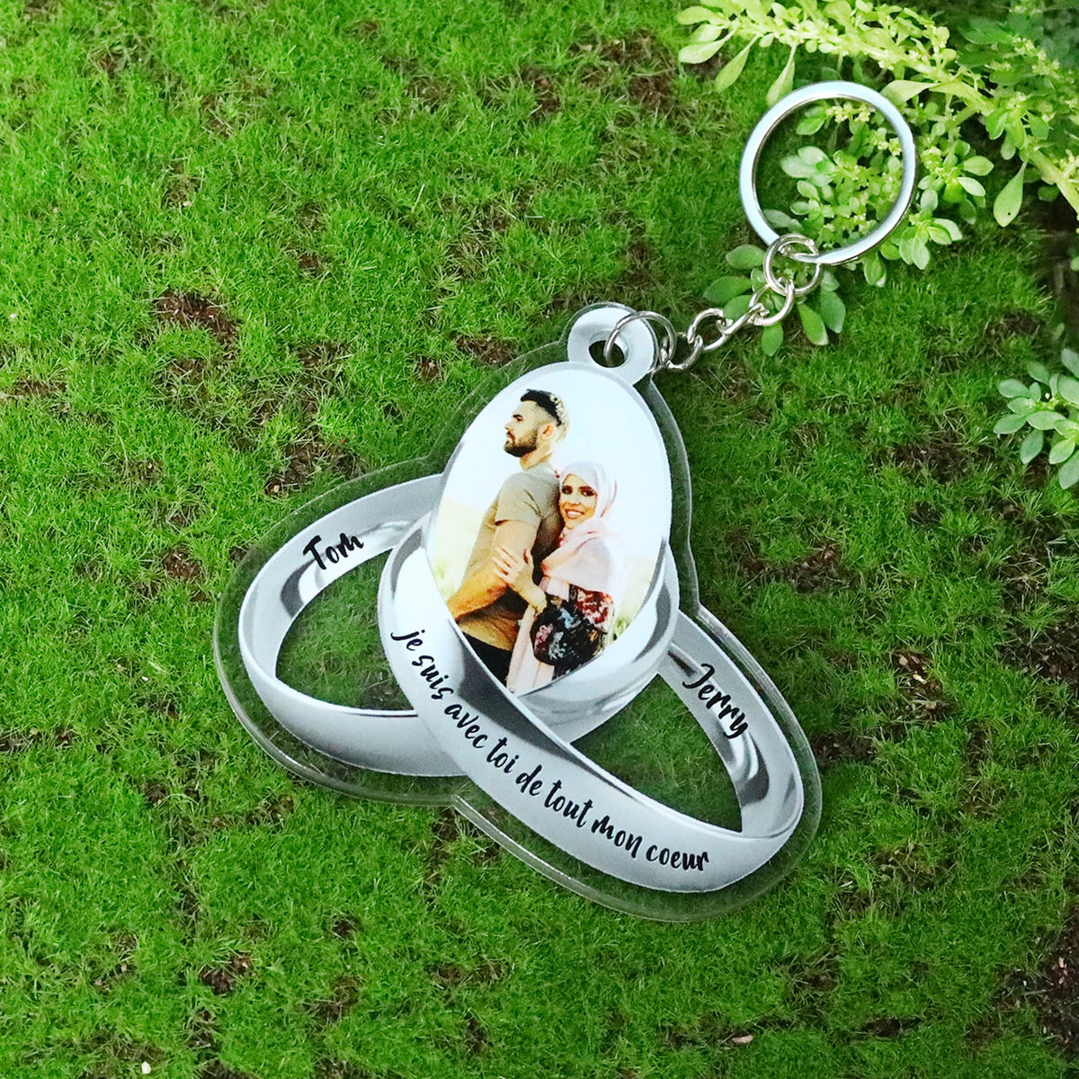 Custom Name Photo Keychain