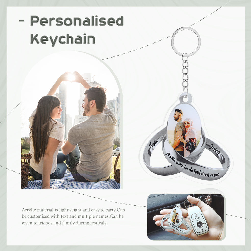 Custom Name Photo Keychain