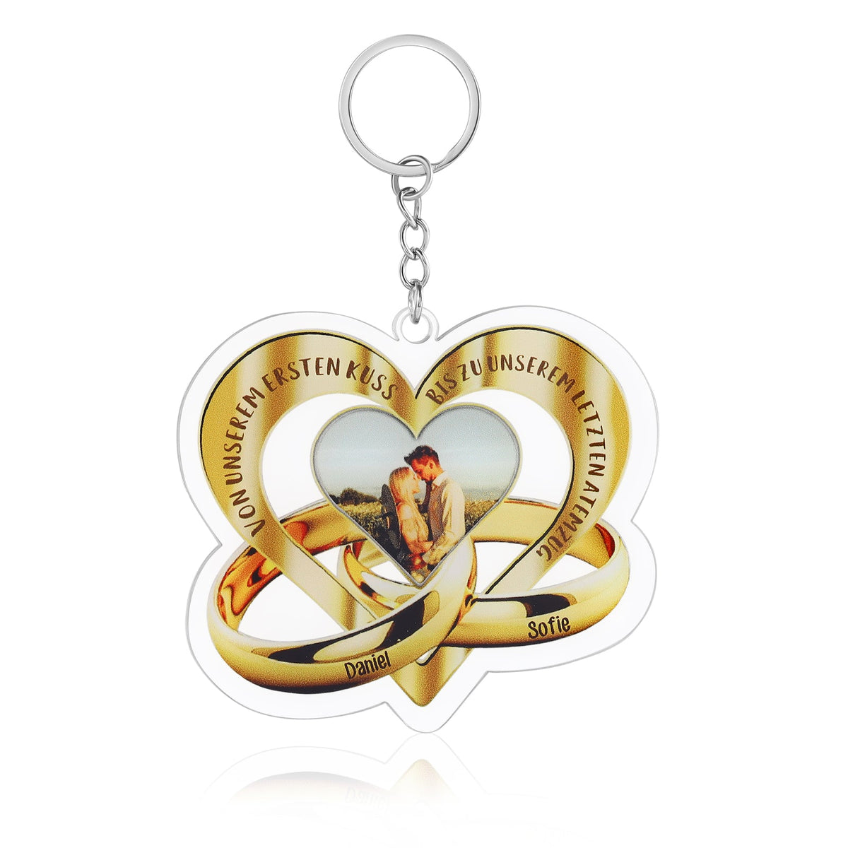 Custom Name Heart Keychain