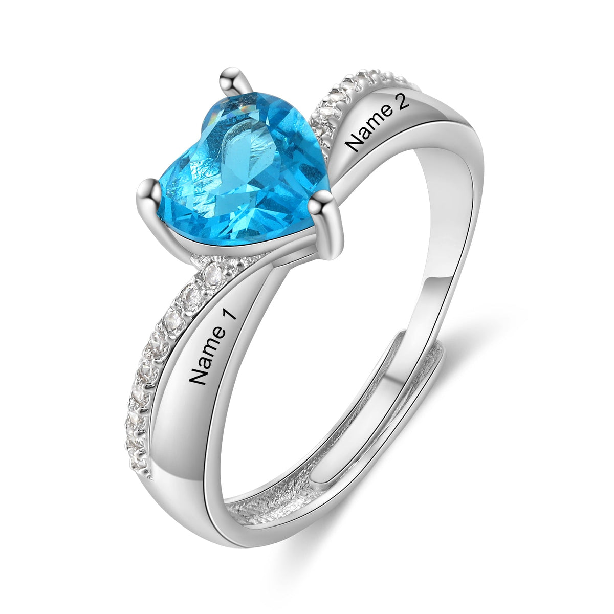 Custom Birthstone Heart Ring