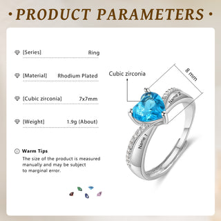 Custom Birthstone Heart Ring