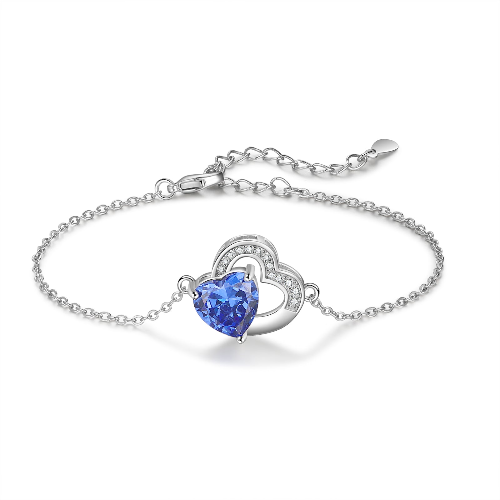 Custom Birthstone Heart Bracelet