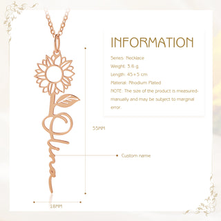 Custom Sunflower Necklace