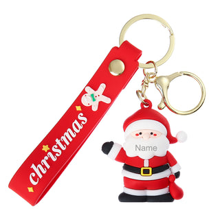 Custom Snowman Santa Keychain