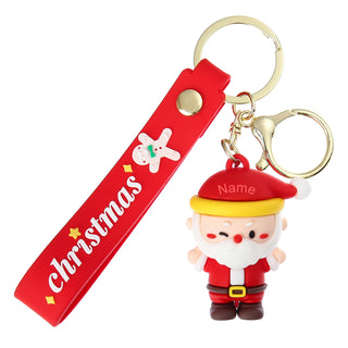 Custom Snowman Santa Keychain