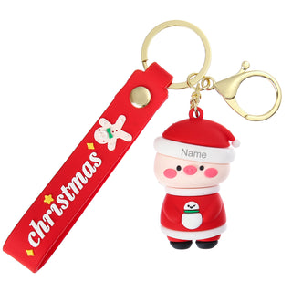 Custom Snowman Santa Keychain