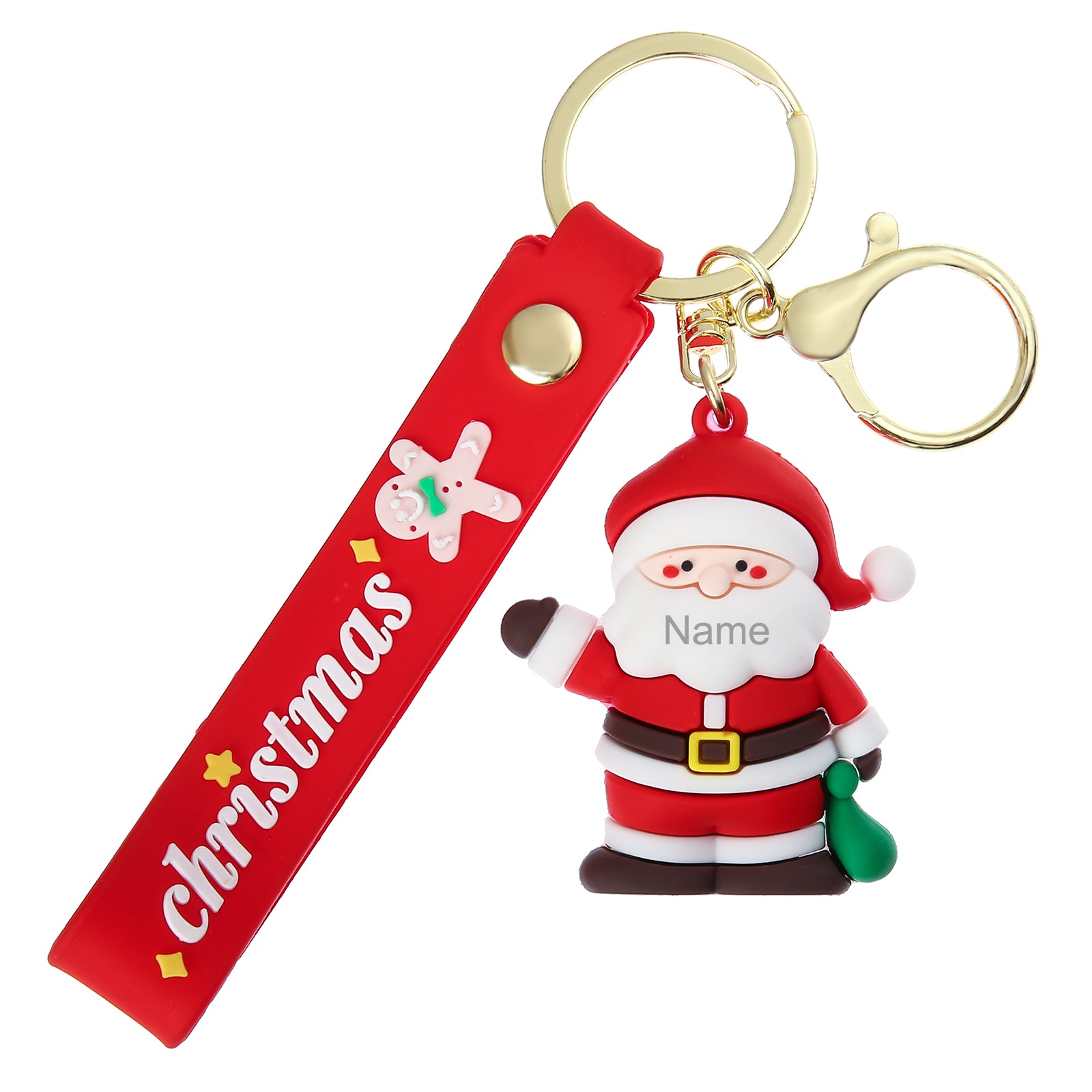 Custom Snowman Santa Keychain