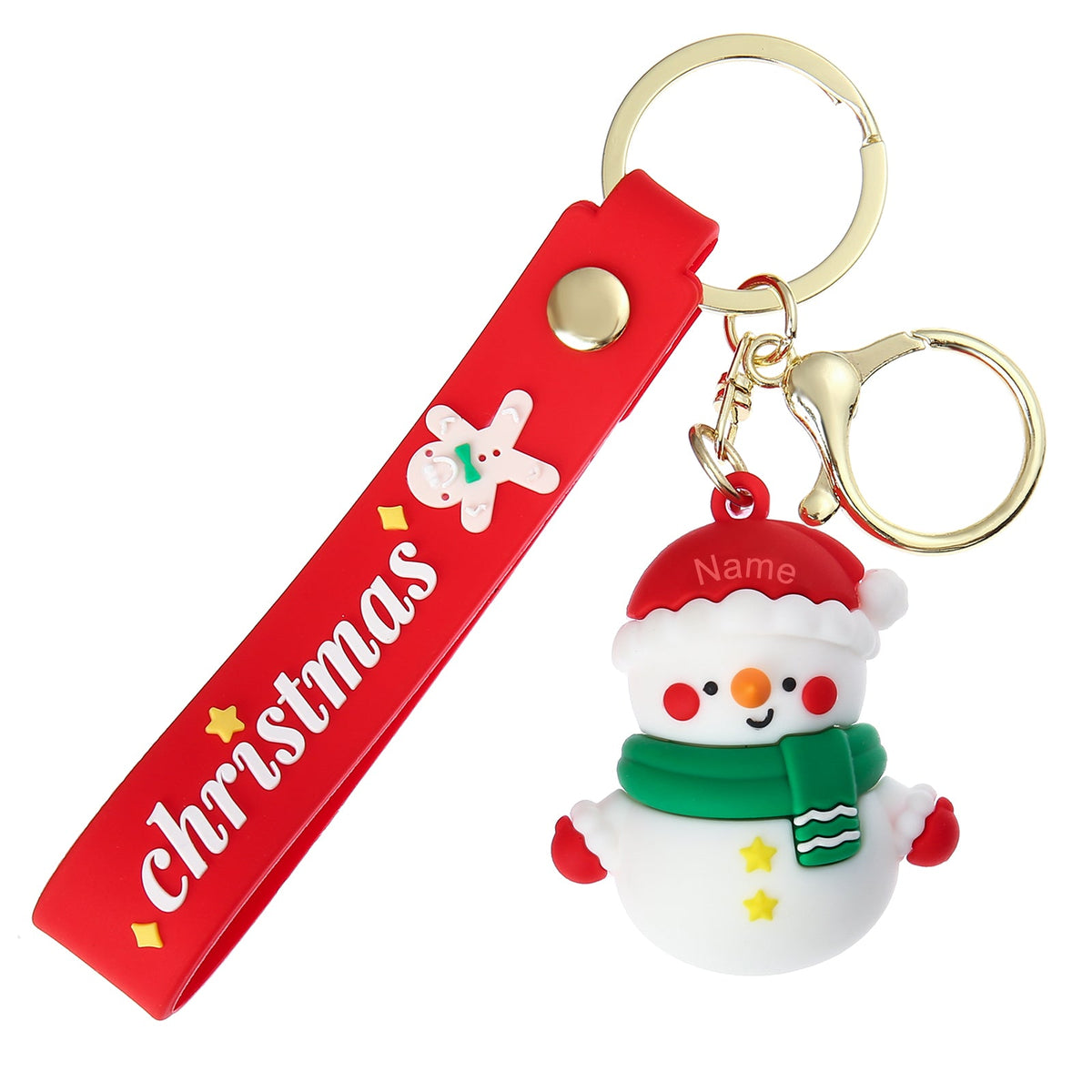 Custom Snowman Santa Keychain
