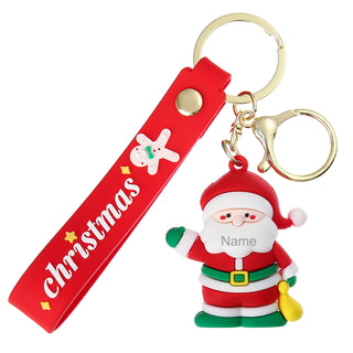 Custom Snowman Santa Keychain